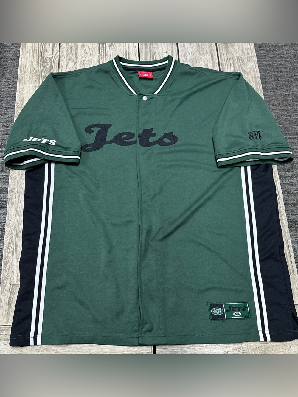 Vintage Y2k NFL New York Jets Baseball Jersey 2XL Green Embroidery Activewear